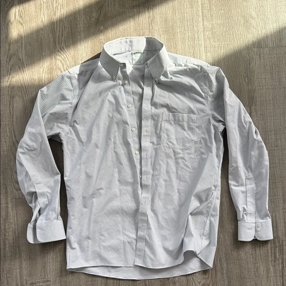 16.5 34 Milano Fit Brooks Brothers Checkered Dress Shirt - Picture 2 of 4
